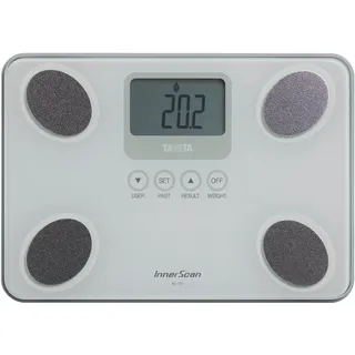 TANITA BC-731 Kompakte Innerscan-Körperanalysewaage aus Glas Gut Ablesbares LCD-Display 10 Messungen Weiß