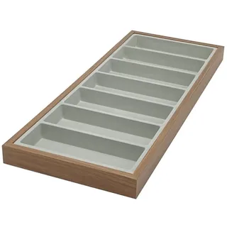 mixed24 Holz Vorlagebrett für 7 Brillen Brillenkoffer Brillentablett Brillenpräsentation Brillenaufbewahrung Brillenbox Brillendisplay Vorzeigetablett Vorlagetablett - Einheitsgröße