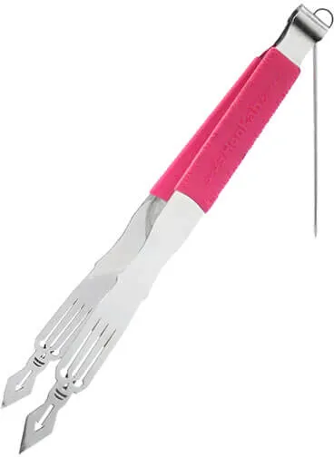 Kohlezange Skull mit Silikongriff (Pink)