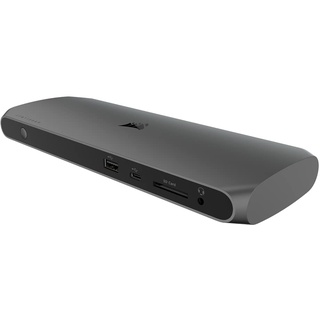 Corsair TBT100 DP Thunderbolt 3 Dock mit DisplayPort – 2X DisplayPort 1.4 mit bis zu 4K bei 60 Hz – 2X USB-Type-C-Anschlüsse mit 10 Gbit/s – 3X USB-Type-A-Anschlüsse mit 5 Gbit/s