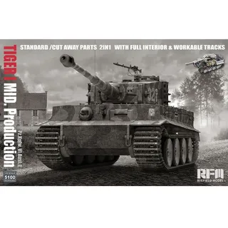 Rye Field Model Tiger I Mid Production 2 in 1 w/Cutaway Parts & Full Interior