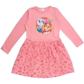 Paw Patrol Kleid Skye & Everest Kleidchen Mesh Rock langarm pink (DE/NL/SE/PL, Numerisch, 122, 128, Regular, Rosa) 122-128