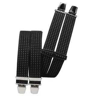Hosenträger mit 4 extra starken  Clips  Punkte 4 Farben - Schwarz