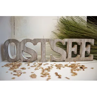 GBach Deko Schriftzug Ostsee Buchstaben Handarbeit Spruch Maritim Meer Strand Wanddeko Aufsteller