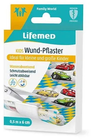 Lifemed Wund-Pflaster 0,5 m x 6 cm farbig Autos 120 Stück
