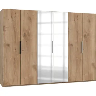 Level 300 x 216 x 58 cm Plankeneiche Nachbildung mit Spiegeltüren