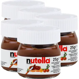 Ferrero Nutella Mini Glas Brotaufstrich Schokolade 25g - Nuss-Nougat (5er Pack)