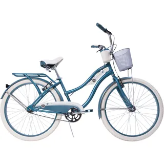 HUFFY Cruiser "Huffy Deluxe Cruiser Mattes Smaragdgrün 26-Zoll" Gr. 38, blau (grün), Fahrräder, Kinder, 38cm, 26 Zoll (66,04cm) hinten: 26 Zoll (66,04cm)