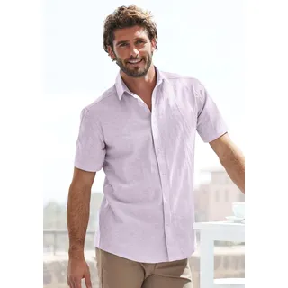 John Devin Kurzarmhemd »Regular Fit,«, Leinenhemd mit Kentkragen aus Baumwoll-Leinen Mischung Gr. XXL (45/46) N-Gr, lila, , 24850636-XXL N-Gr