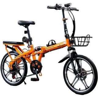Klappbares City-Fahrrad Aus Kohlenstoffstahl, 16" 20" 22" Hergestellt Mit 7-Gang-Klapprad, Kleine Klappgröße D,20 inch