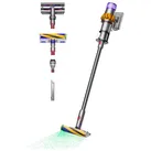 DYSON Akku-Hand-und Stielstaubsauger "Dyson V15 Detect Absolute Nickel/Gelb", nickel, gelb, B:26,6cm H:126cm T:25cm, Akkusauger, 240 Airwatt Saugkraft, Stauberkennungssensor