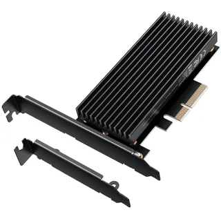 GRAUGEAR M.2 PCIe 4.0 für NVMe SSD M-Key, großer Aluminium-Kühlkörper, Unterstützt 2280/2260/2242/2230, High - Low-Profile Slotblech