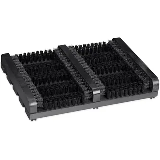 Relaxdays Schuhabstreifer, rutschfester Boden, kräftige PP-Borsten, Außen- & Innenbereich, Holz, Schuhabtreter, schwarz