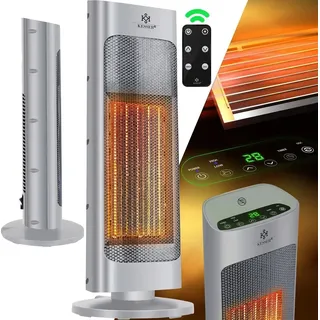 Kesser KESSER® Heizlüfter mit Fernbedienung energiesparend leise 2000W Keramik Heizstrahler Standheizstrahler 15-30°C - Schnellheizer mit 80° Oszillationsfunktion 24h Timer Heizung Turmheizstrahler