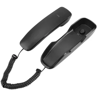 A061 Wandtelefon, Geräuschunterdrückungsnummer Wandwahltelefon neu wählen Eingebautes Wähltastenfeld in der Mobilteilunterstützung Stummschaltung/Pause Telefon mit Einer Leitung(Schwarz)