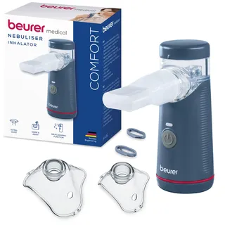 Beurer IH 49 Inhalator, tragbares Inhalationsgerät Kinder Erwachsene, bei Erkältung, Asthma und anderen Atemwegserkrankungen, wiederaufladbarer Akku, besonders leise