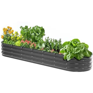 Vevor Hochbeet Pflanzbeet Metall 239 x 60 x 27 cm Dunkelgrau