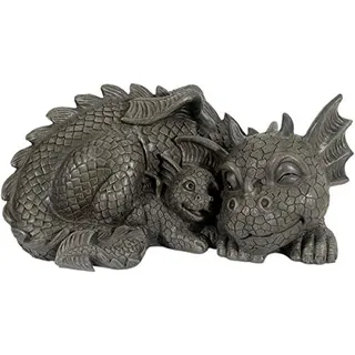 MC Gartenfigur Gartendrache - Modell Mutterliebe - Fantasy Figur Deko Drache Garten
