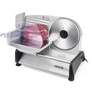VEVOR Allesschneider Fleischschneider 200 W elektrische Aufschnittmaschine mit 19 cm Klinge, Fleischschneidemaschine mit 0–15 mm einstellbarer Dicke, für gefrorenes Fleisch Schinken Prime Steak
