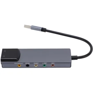 ASHATA USB External Sound Card, 5.1 Channel Optical SPDIF -Audioadapter mit Noise Reduction -Chip für PC Computer zu OS X Homer Theater