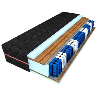 Matratze HARD MAX 90x200 H4/H5 MEGA HART 3x KOKOS 24 cm hoch Taschenfederkern