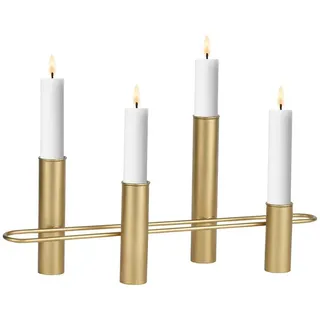 Marrakesch Orient & Mediterran Interior Marrakesch Moderner Adventskranz aus Metall 33cm Gross | Kerzenständer Filip Gold für 4 Kerzen als Weihnachtsdeko innen | Goldene Deko Kerzenhalter Teelichthalter ideal Aesthetic Herbstdeko