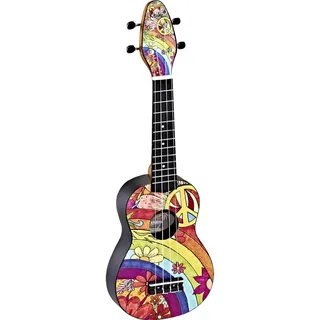 Ortega Guitars Sopran Ukulele Akustisch – Keiki K2 Series – Inklusive Zubehör – Agathis, ABS, Peace ‘68