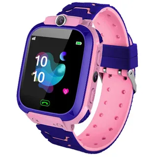 Happiny Telefon Uhr für Kinder- Anrufe, Nachrichten, Schulmodus, SOS-Funktion, GPS, Kamera, LED-Licht und Schrittzähler - Lila