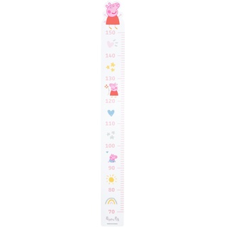 roba Messlatte Peppa Pig - Skala von 70 cm bis 150 cm für Mädchen & Jungen - Kindermesslatte für Kinderzimmer - Holz weiß