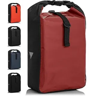 Büchel Fahrradtasche für Gepäckträger I wasserabweisend und bis zu 10kg belastbar I Fahrradtasche Gepäckträger aus Tarpaulin, Gepäckträgertasche, Fahrrad Taschen hinten, Merlot