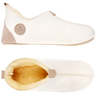 Vanuba Handgemacht Lammfell Hausschuhe Herren Relugan Hüttenschuhe 44 Beige | 44 EU