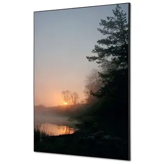 Showdown Textile Wanddekoration Wald Sonnenaufgang Mehrfarbig Aluminium