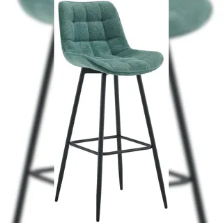 CLP Barhocker Dartford I Gepolsterter Barstuhl I Tresenhocker mit Metall-Gestell und Rückenlehne