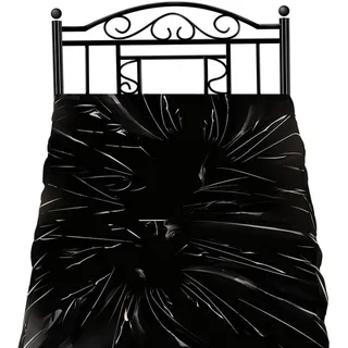 Tokaneit Weich PVC Bettwäsche, Wasserdichtes, 200×210cm, Schwarz