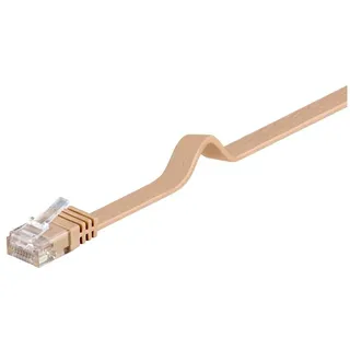 goobay CAT 6 Flach-Patchkabel, U/UTP, Hellbraun