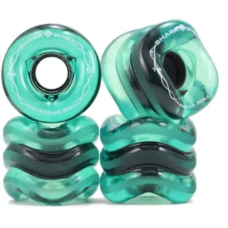 Shark Wheel 60mm 78a Skateboard Cruising Wheels California Roll Transparent Emerald Set of 4 Wheels