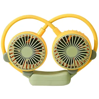 Dpofirs Tragbarer Nackenventilator, Kühlender Nackenventilator, Freihändiger Persönlicher Nackenventilator für Ihren Hals, Wiederaufladbarer Nackenventilator, Tragbarer (Grün)