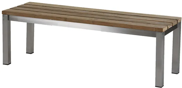 Diamond Garden Piero Bank Edelstahl/Recycled Teak - Silber