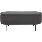 Hockerbank SALESFEVER "Hockerbank im stilvollen Look", schwarz (anthrazit, schwarz), B:110cm H:44cm T:40cm, Bouclé Stoff (100% Polyester), Metall, Hocker, aufklappbar, mit Stauraumfunktion