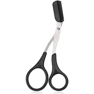 Jitnga 2 Stück Augenbrauenschere Mit Abnehmbarem Augenbrauenkamm - Beauty Augenbrauenschere Trimmer Schere Mit Kamm Zum Kürzen Der Augenbrauen Und Wimpern Für Frauen Und Männer (Schwarz Und Rosa)