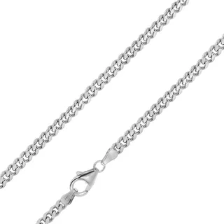 trendor 15062 Herren-Halskette 925 Silber Rhodiniert Panzerkette 3,3 mm breit, 50 cm