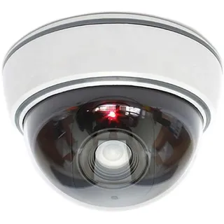 O&W Security Dummy Kamera Attrappe mit Objektiv Videoüberwachung Warensicherung Überwachungskamera Fake Camera mit rotem LED Licht täuschend echt für Innen- und Außenbereich