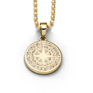 DUR Kettenanhänger DUR Schmuck: Anhänger "Kompassrose 2.0" mittel, vergoldet, mit Strands