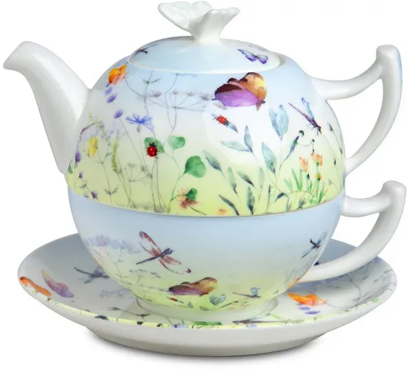 TeaLogic Tea for One Teeservice - Set PAPILLON - Bone China Porzellan