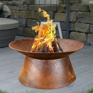 Feuerschale Rostoptik Feuerschalen für den Garten Feuerkorb Feuerstelle, Metall rost braun rund, DxH 50 x 25 cm