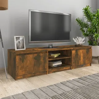 homiuse TV-Schrank Räuchereiche 140x40x35,5 cm Holzwerkstoff Wohnzimmer MöBel Tv Lowboard Fernsehtisch Fernsehschrank Tv Board Tv Bank Tv Tisch Tv MöBel Industrial MöBel Tv Table Stilvolles Design