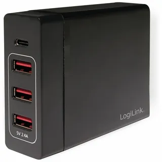 Logilink PA0122 USB Ladegerät 60W 1x USB-A, 3x USB-C® Schwarz Innenbereich Auto-Detect