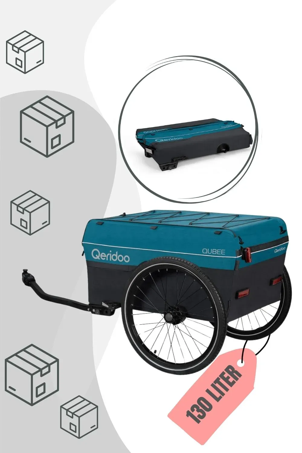 Qeridoo Qubee Cargo / Lastenanhänger, Farbe: Grey