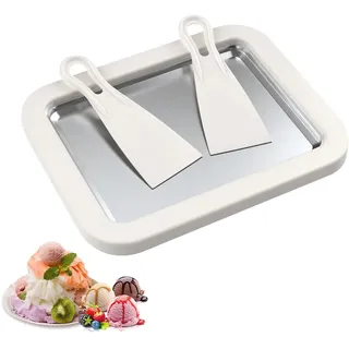 Zoneyan Eisplatte Groß, Ice Cream Machine, Eis Rollmaschine Zubehör, Eisplatte Eis Rolls, Eisplatte, Eiscreme Maschine, Ice Rolls Platte Zum Roll Eis Selber Machen (Weiß)