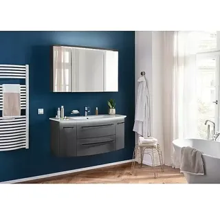 Camargue Swing K Badmöbel-Set BC4  (Gesamtbreite Badmöbel: 120 cm, Grafit, Glänzend, 4 -tlg.)